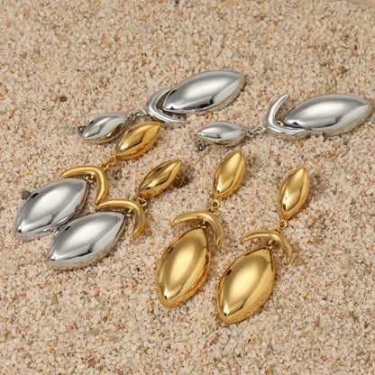 1 Pair Casual Solid Color Plating 304 Stainless Steel 16K Gold Plated White Gold Plated Gold Plated Drop Earrings