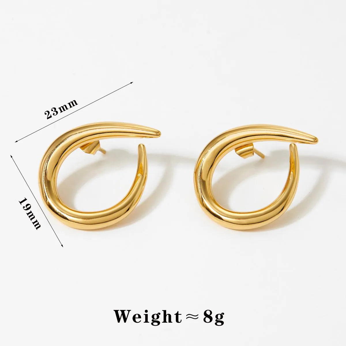 1 Pair Casual Solid Color Plating 316 Stainless Steel  16K Gold Plated White Gold Plated Gold Plated Ear Studs