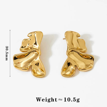 1 Pair Casual Solid Color Plating 316 Stainless Steel  16K Gold Plated White Gold Plated Gold Plated Ear Studs