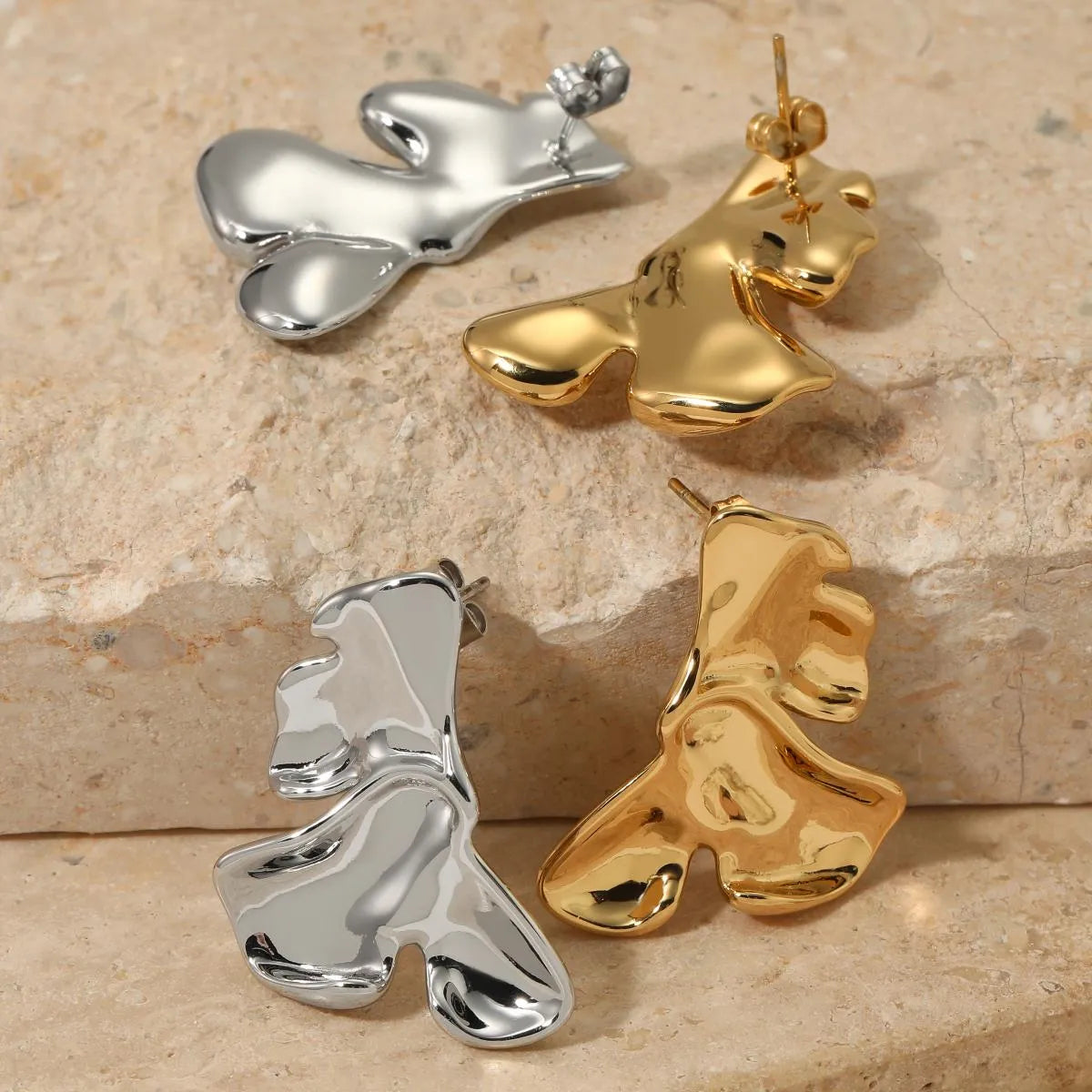 1 Pair Casual Solid Color Plating 316 Stainless Steel  16K Gold Plated White Gold Plated Gold Plated Ear Studs