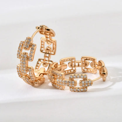 1 Pair Casual Solid Color Plating Inlay Copper Zircon 18k Gold Plated Earrings