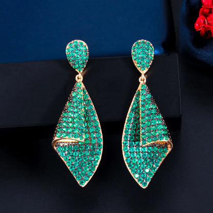 1 Pair Casual Solid Color Plating Inlay Copper Zircon Rhodium Plated Silver Plated Drop Earrings