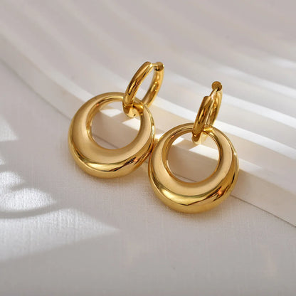 1 Pair Casual Solid Color Stainless Steel Drop Earrings