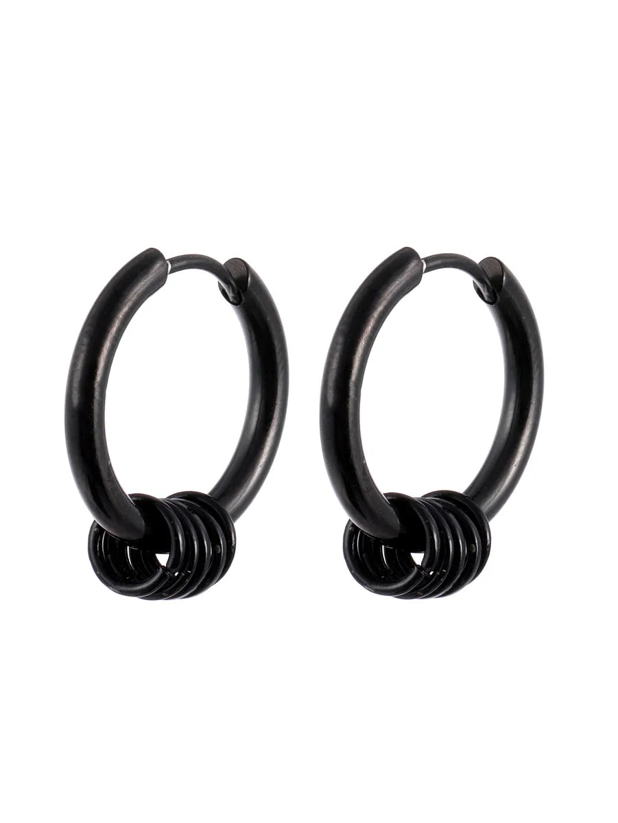 1 Pair Casual Solid Color Stainless Steel Earrings