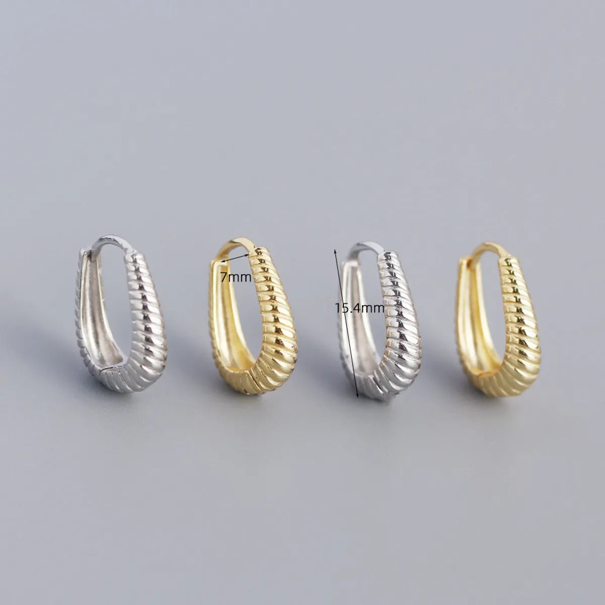 1 Pair Casual Spiral Stripe Sterling Silver Earrings