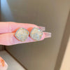 1 Pair Casual Square Tassel Flower Copper Plating Inlay Rhinestones Opal Drop Earrings