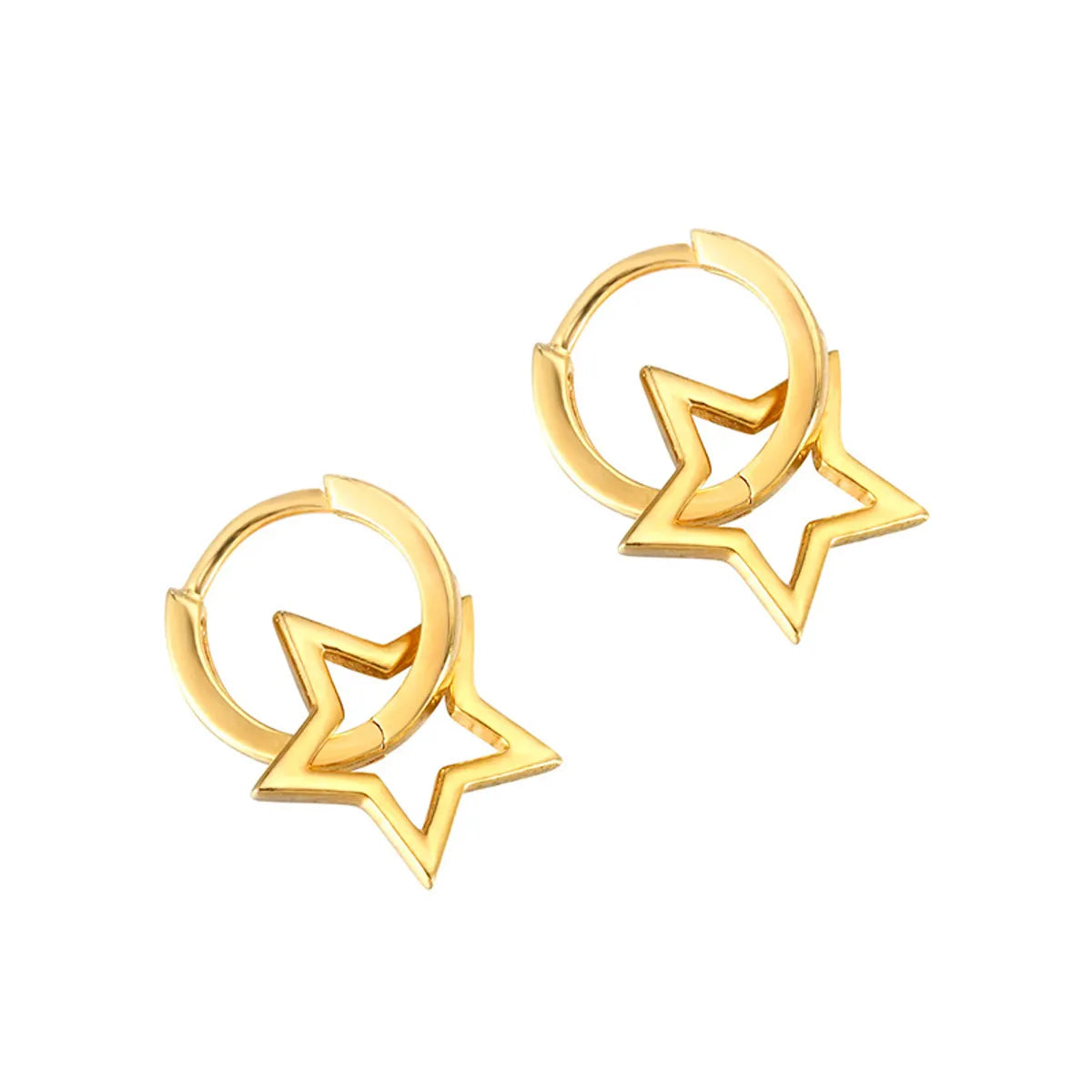 1 Pair Casual Star Copper Plating Earrings