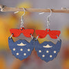 1 Pair Casual Star Heart Shape 304 Stainless Steel Wood Drop Earrings