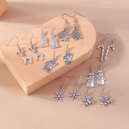 1 Pair Casual Streetwear Christmas Tree Snowflake Zinc Alloy Drop Earrings