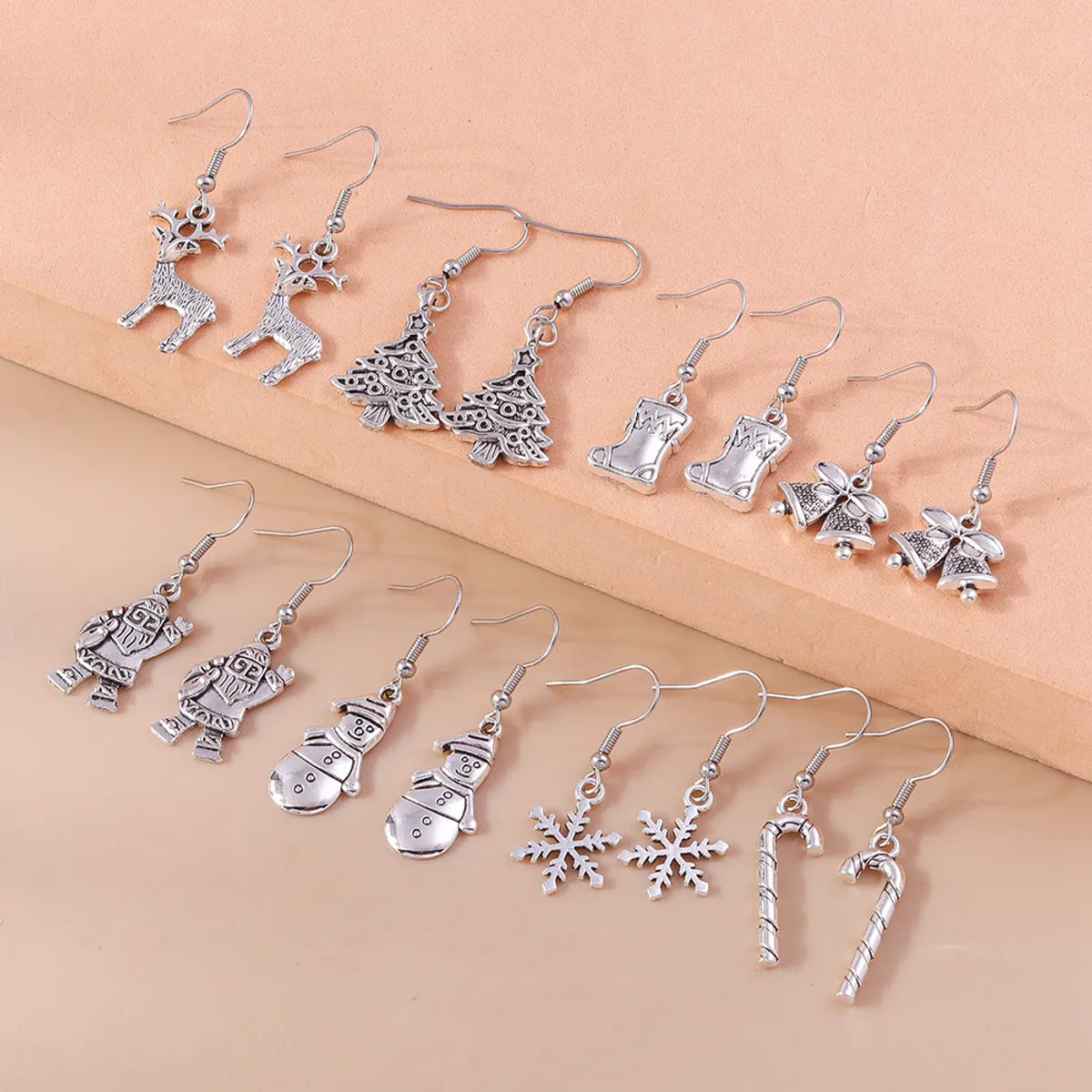 1 Pair Casual Streetwear Christmas Tree Snowflake Zinc Alloy Drop Earrings