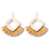 1 Pair Casual Streetwear Geometric Plating Raffia Rattan Drop Earrings