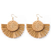 1 Pair Casual Streetwear Geometric Plating Raffia Rattan Drop Earrings