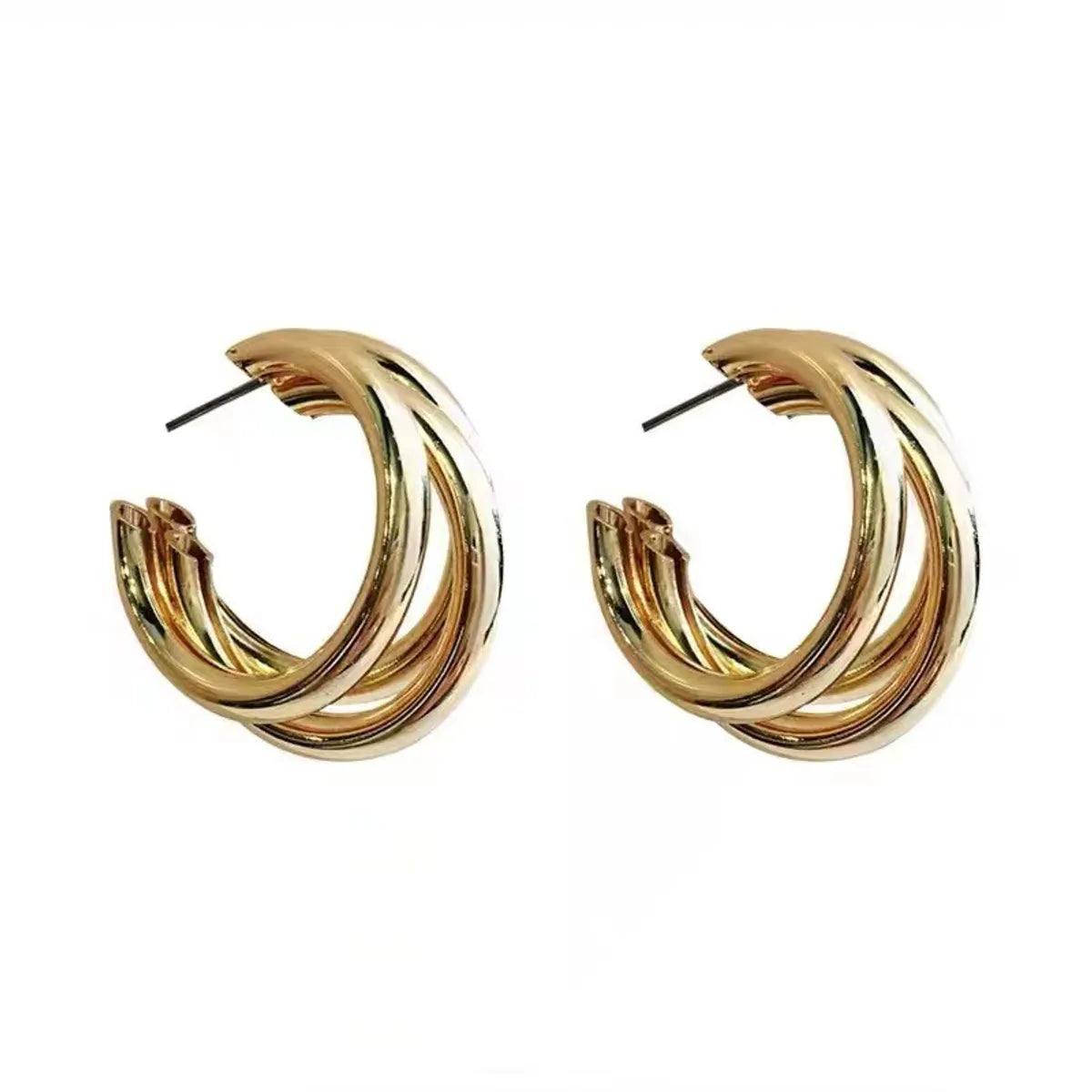 1 Pair Casual Streetwear Geometric Plating Titanium Steel Earrings