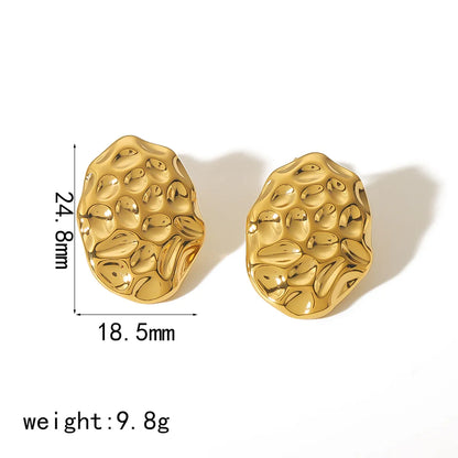 1 Pair Casual Streetwear Geometric Stainless Steel 18K Gold Plated Ear Studs