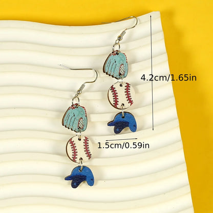 1 Pair Casual Streetwear Pumpkin Letter Wood Drop Earrings