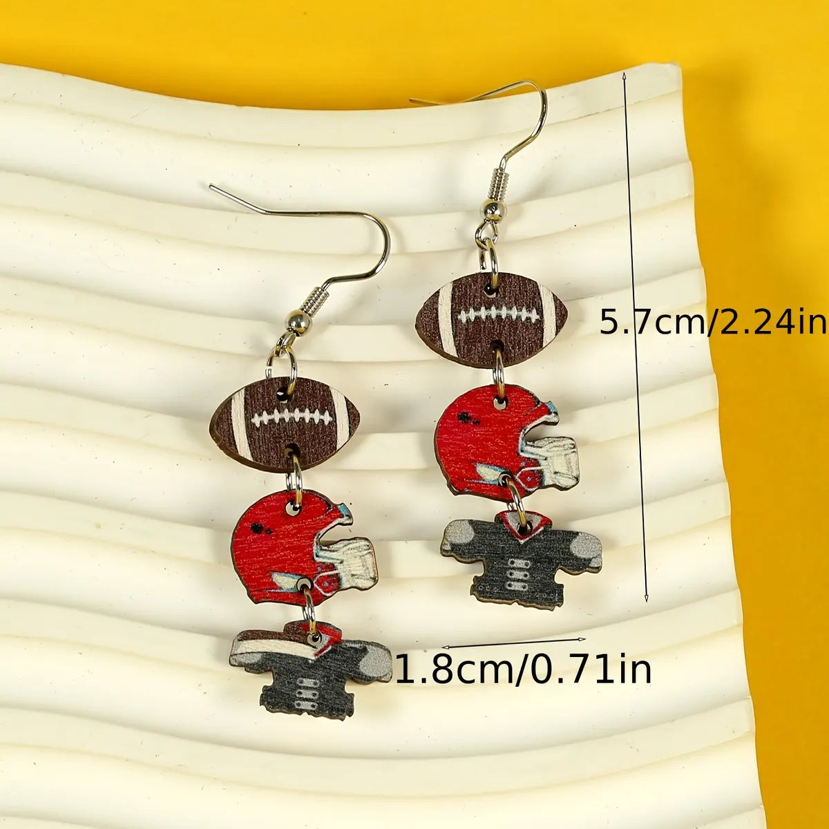 1 Pair Casual Streetwear Pumpkin Letter Wood Drop Earrings