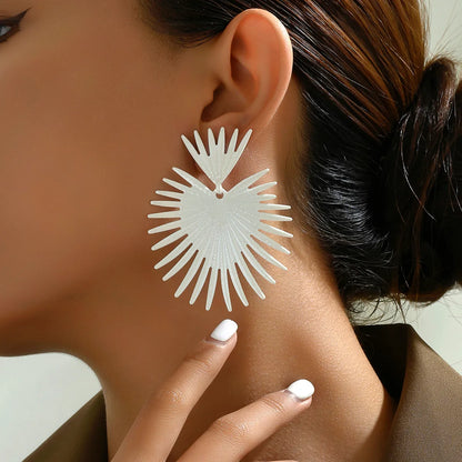 1 Pair Casual Streetwear Sun Heart Shape Iron Drop Earrings