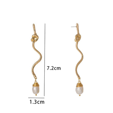 1 Pair Casual Streetwear Waves Resin Copper Drop Earrings