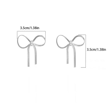 1 Pair Casual Sweet Bow Knot Titanium Steel Gold Plated Silver Plated Drop Earrings