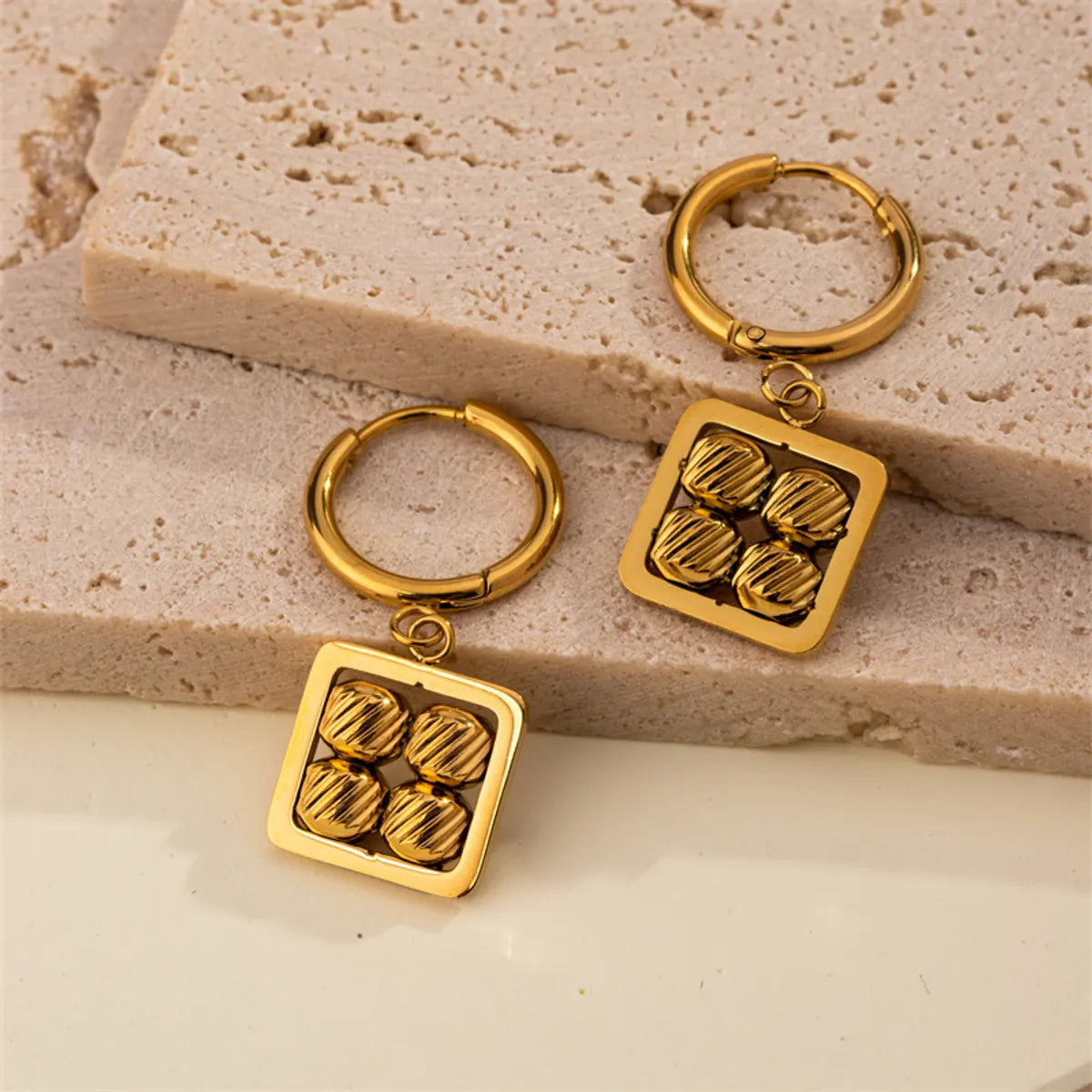 1 Pair Casual Sweet Commute Geometric Plating 304 Stainless Steel 18K Gold Plated Drop Earrings