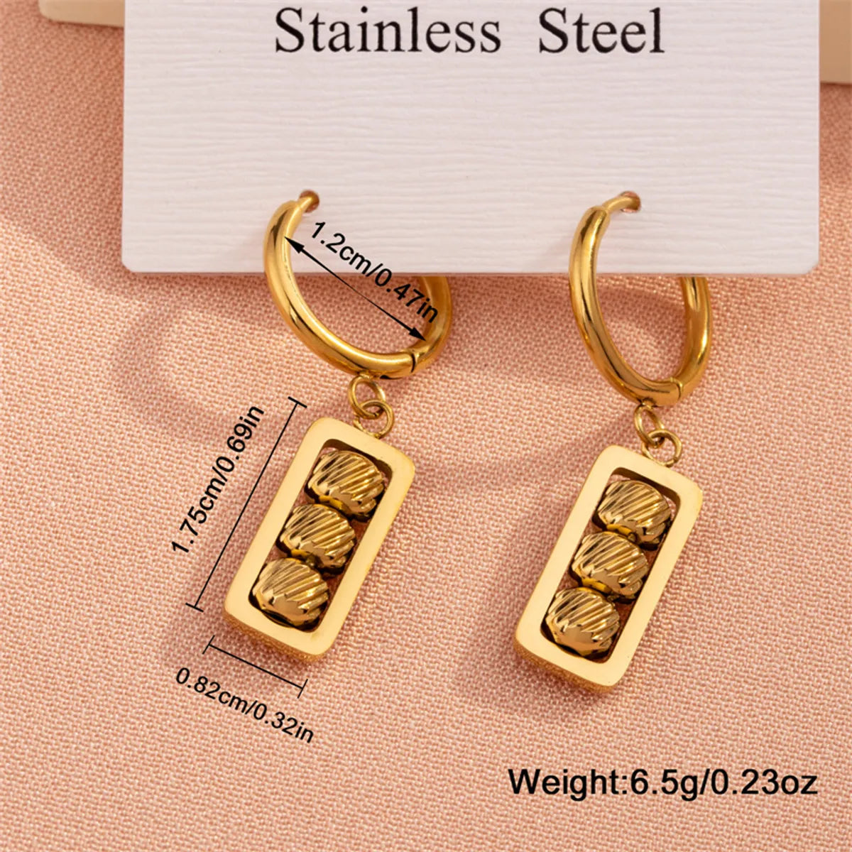 1 Pair Casual Sweet Commute Geometric Plating 304 Stainless Steel 18K Gold Plated Drop Earrings