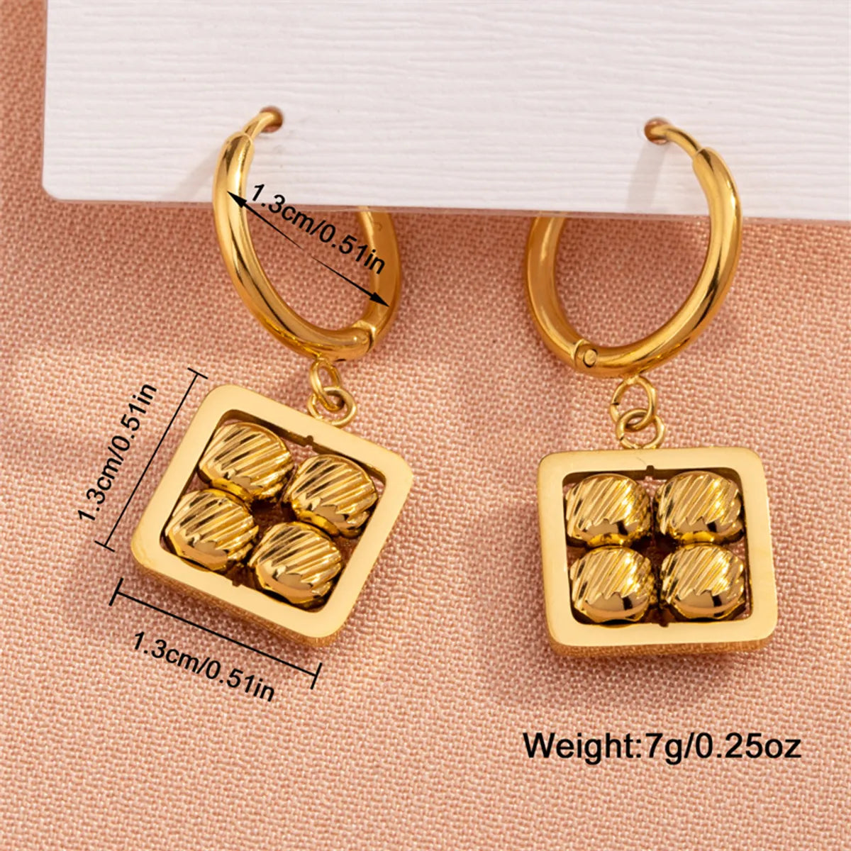 1 Pair Casual Sweet Commute Geometric Plating 304 Stainless Steel 18K Gold Plated Drop Earrings