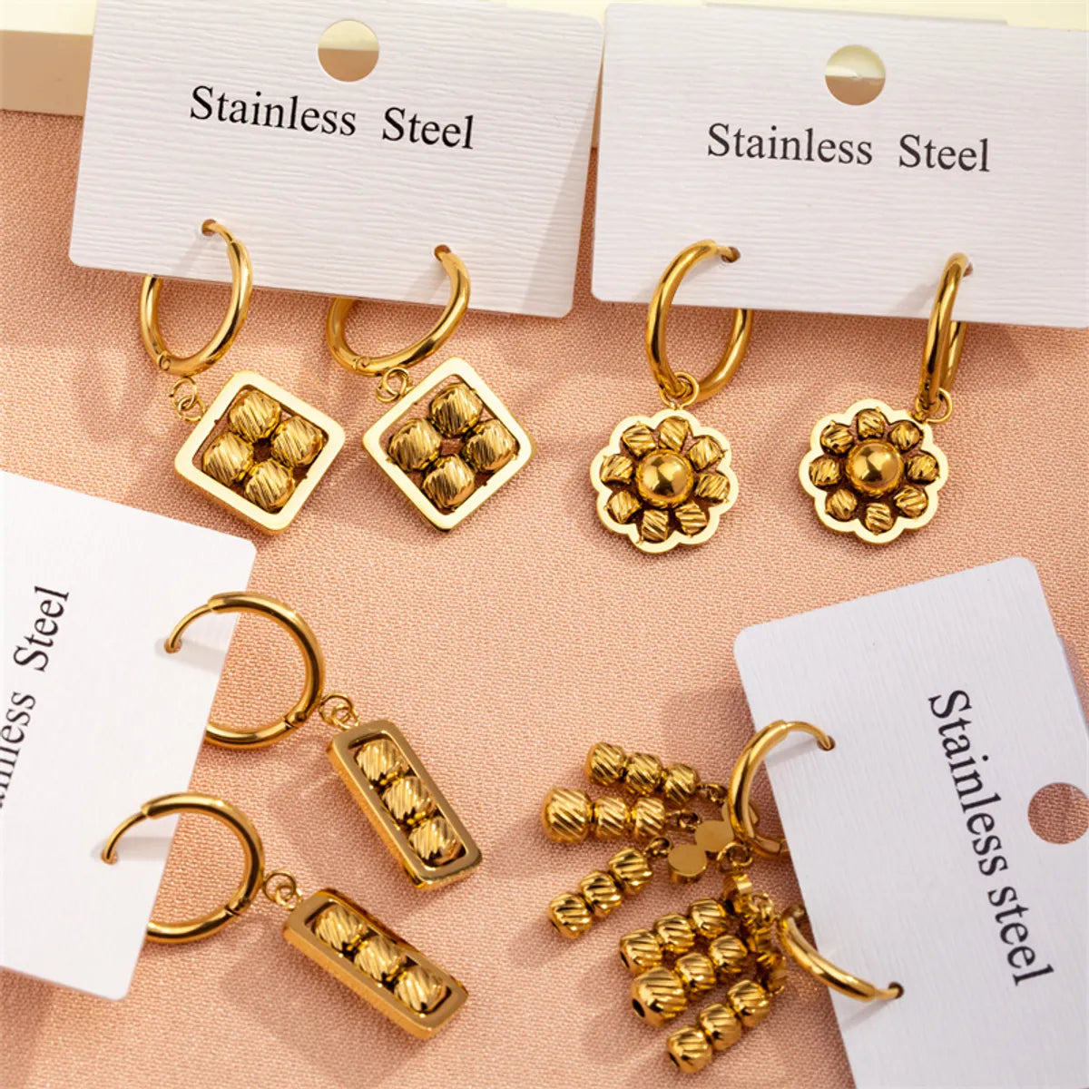 1 Pair Casual Sweet Commute Geometric Plating 304 Stainless Steel 18K Gold Plated Drop Earrings