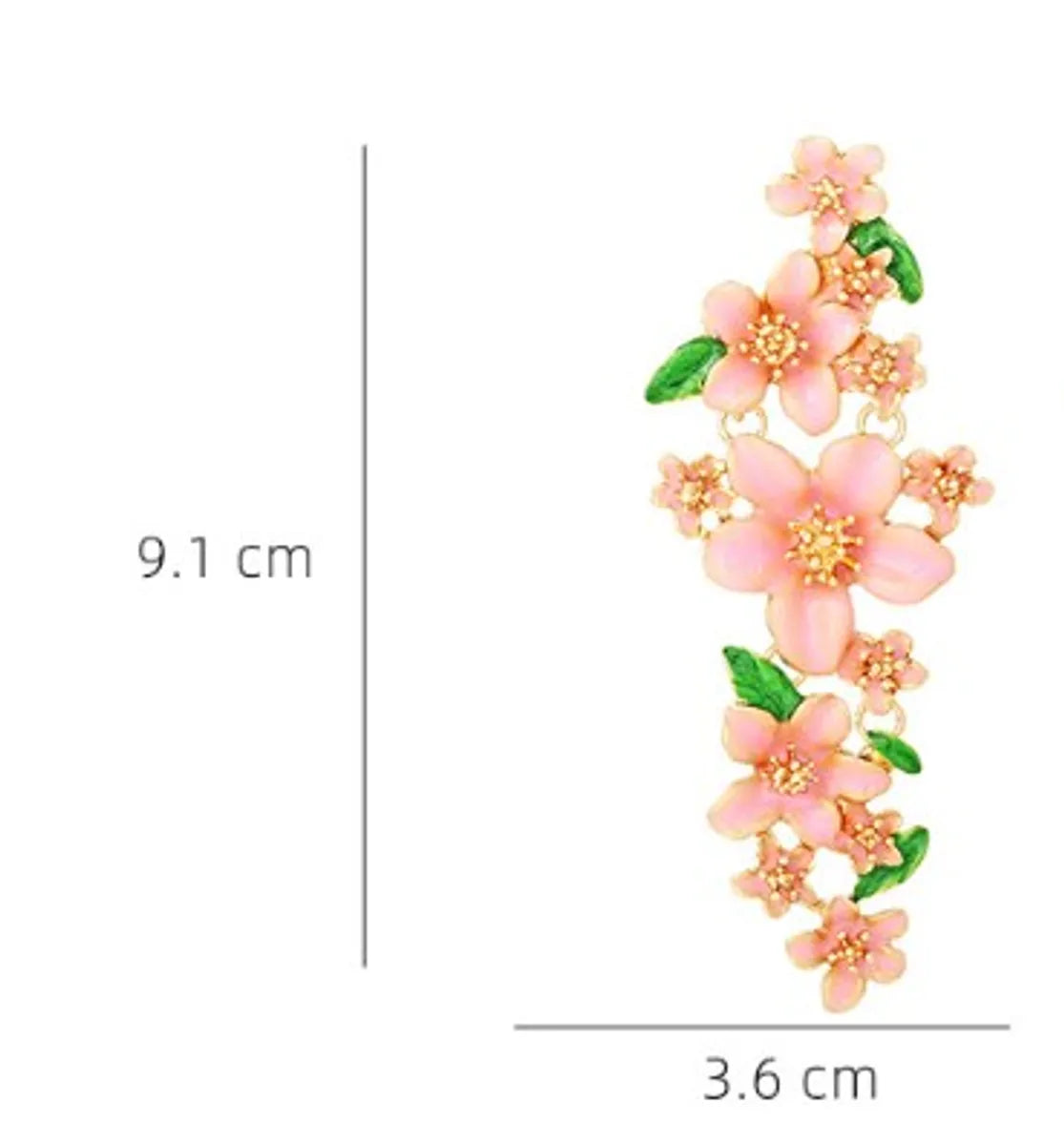 1 Pair Casual Sweet Flower Enamel Zinc Alloy Drop Earrings