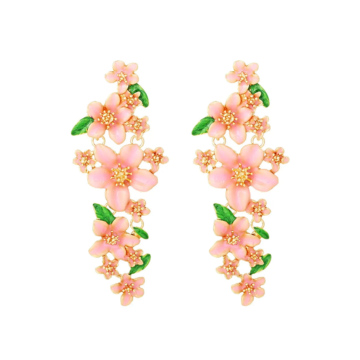 1 Pair Casual Sweet Flower Enamel Zinc Alloy Drop Earrings