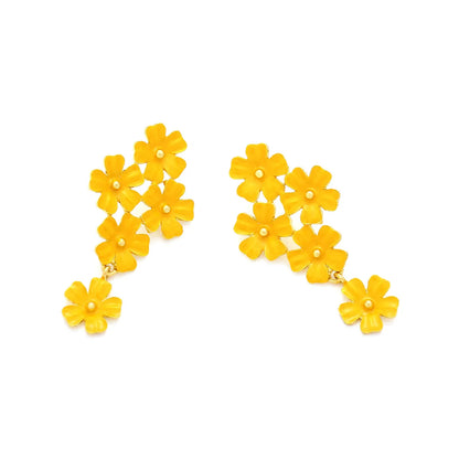 1 Pair Casual Sweet Flower Enamel Zinc Alloy Drop Earrings