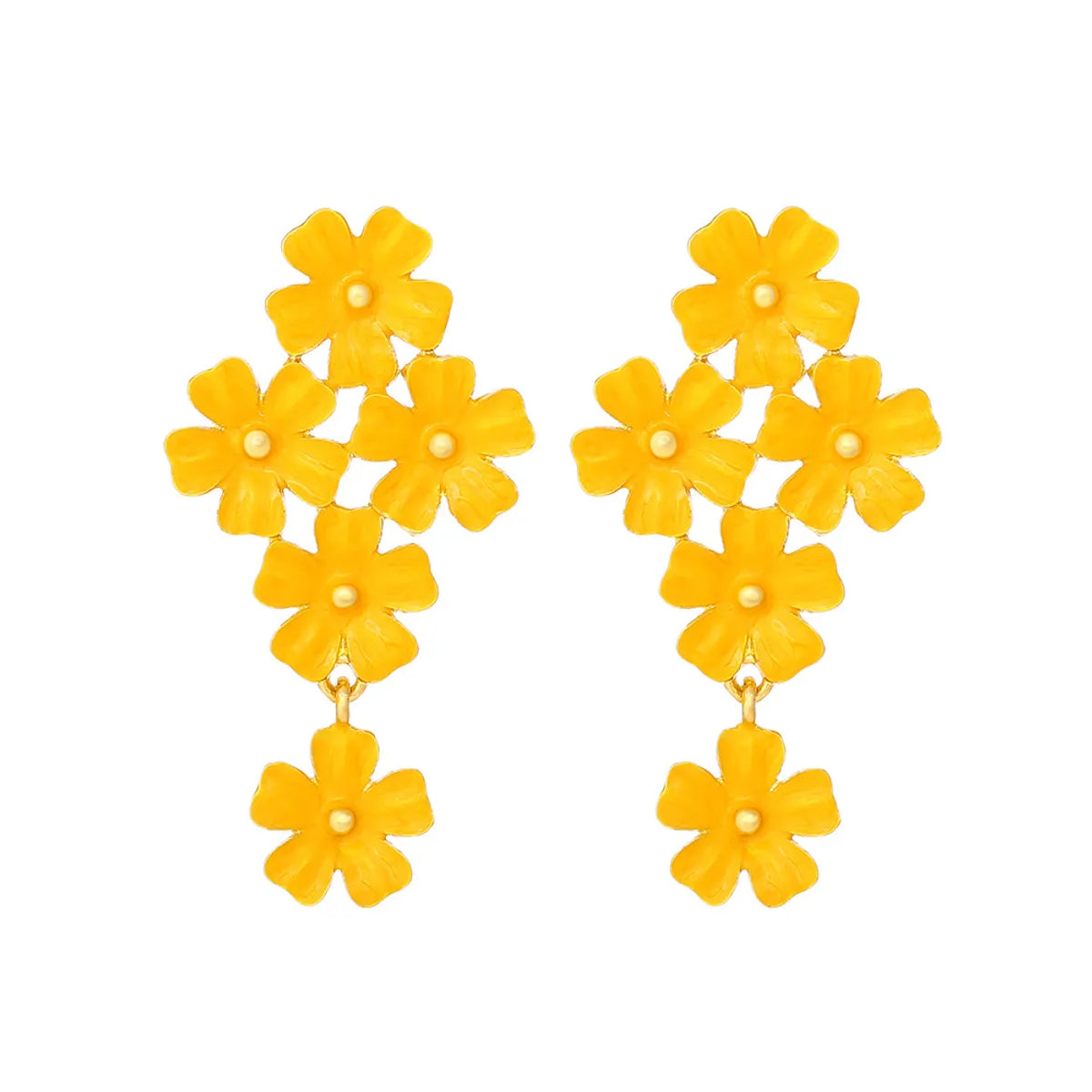 1 Pair Casual Sweet Flower Enamel Zinc Alloy Drop Earrings