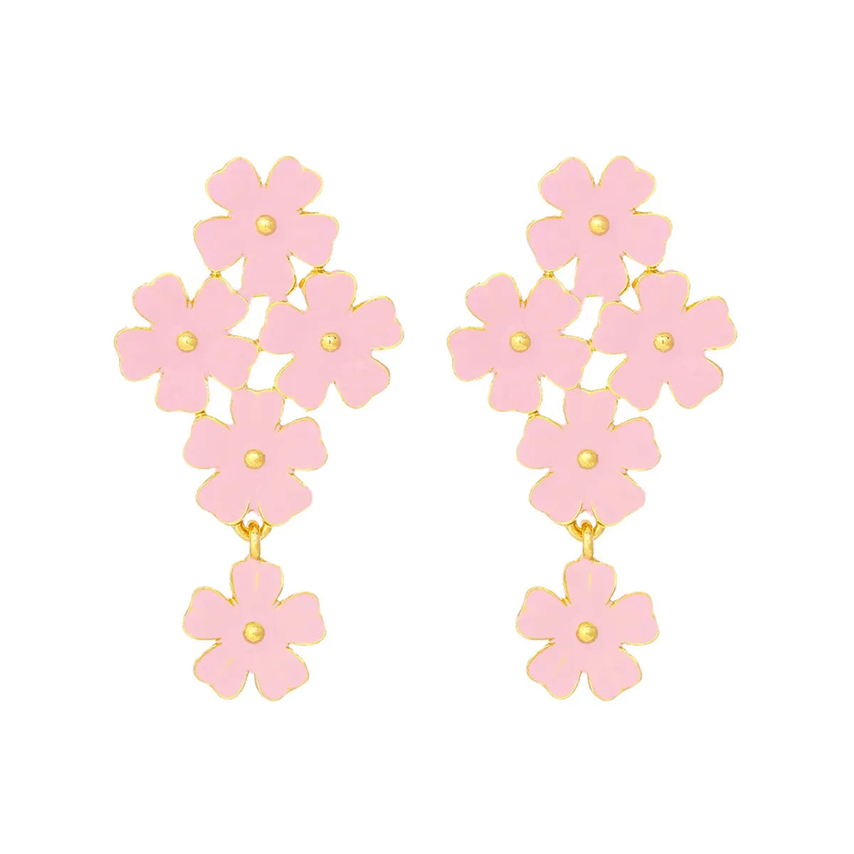 1 Pair Casual Sweet Flower Enamel Zinc Alloy Drop Earrings