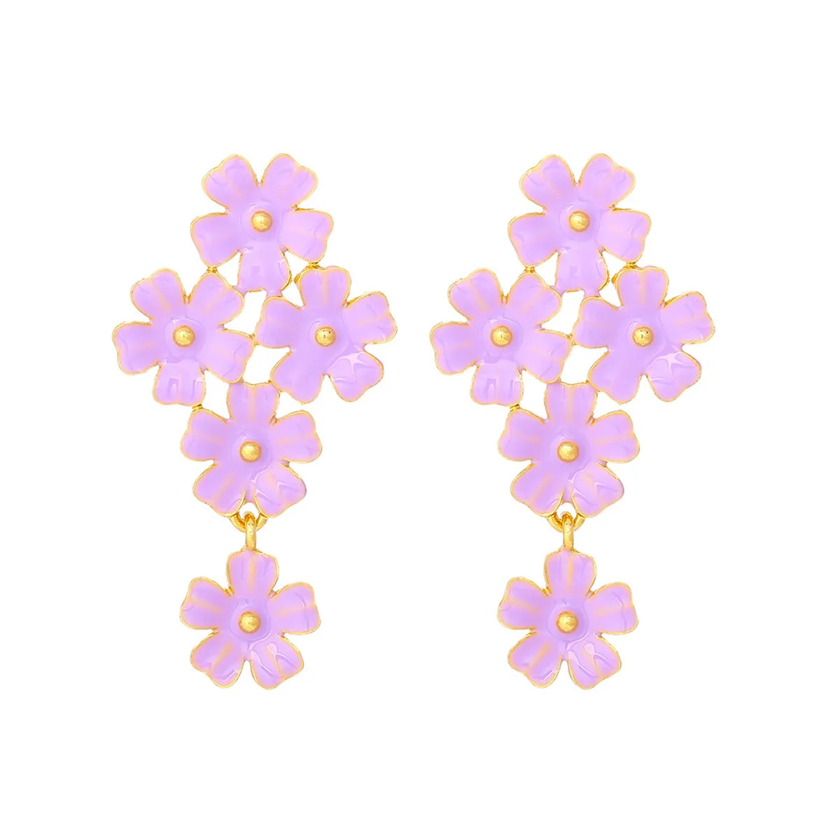 1 Pair Casual Sweet Flower Enamel Zinc Alloy Drop Earrings