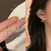 1 Pair Casual Sweet Heart Shape Flower Bow Knot Tassel Enamel Inlay Alloy Rhinestones Drop Earrings Ear Studs