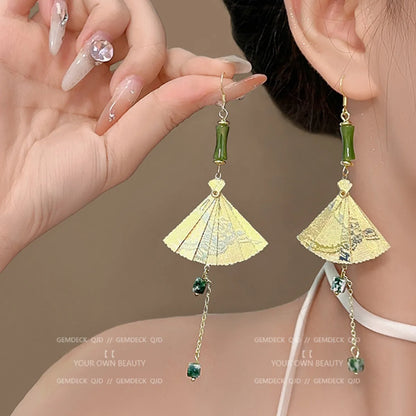 1 Pair Casual Sweet Heart Shape Flower Bow Knot Tassel Enamel Inlay Alloy Rhinestones Drop Earrings Ear Studs