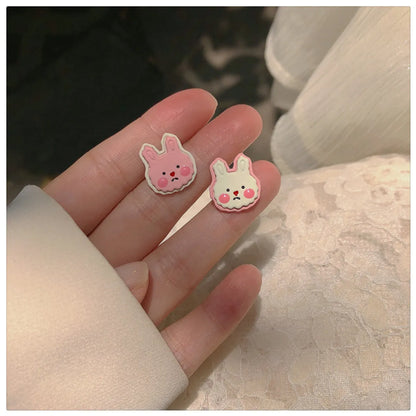 1 Pair Casual Sweet Heart Shape Flower Bow Knot Tassel Enamel Inlay Alloy Rhinestones Drop Earrings Ear Studs