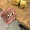 1 Pair Casual Sweet Heart Shape Flower Bow Knot Tassel Enamel Inlay Alloy Rhinestones Drop Earrings Ear Studs