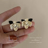 1 Pair Casual Sweet Heart Shape Flower Bow Knot Tassel Enamel Inlay Alloy Rhinestones Drop Earrings Ear Studs