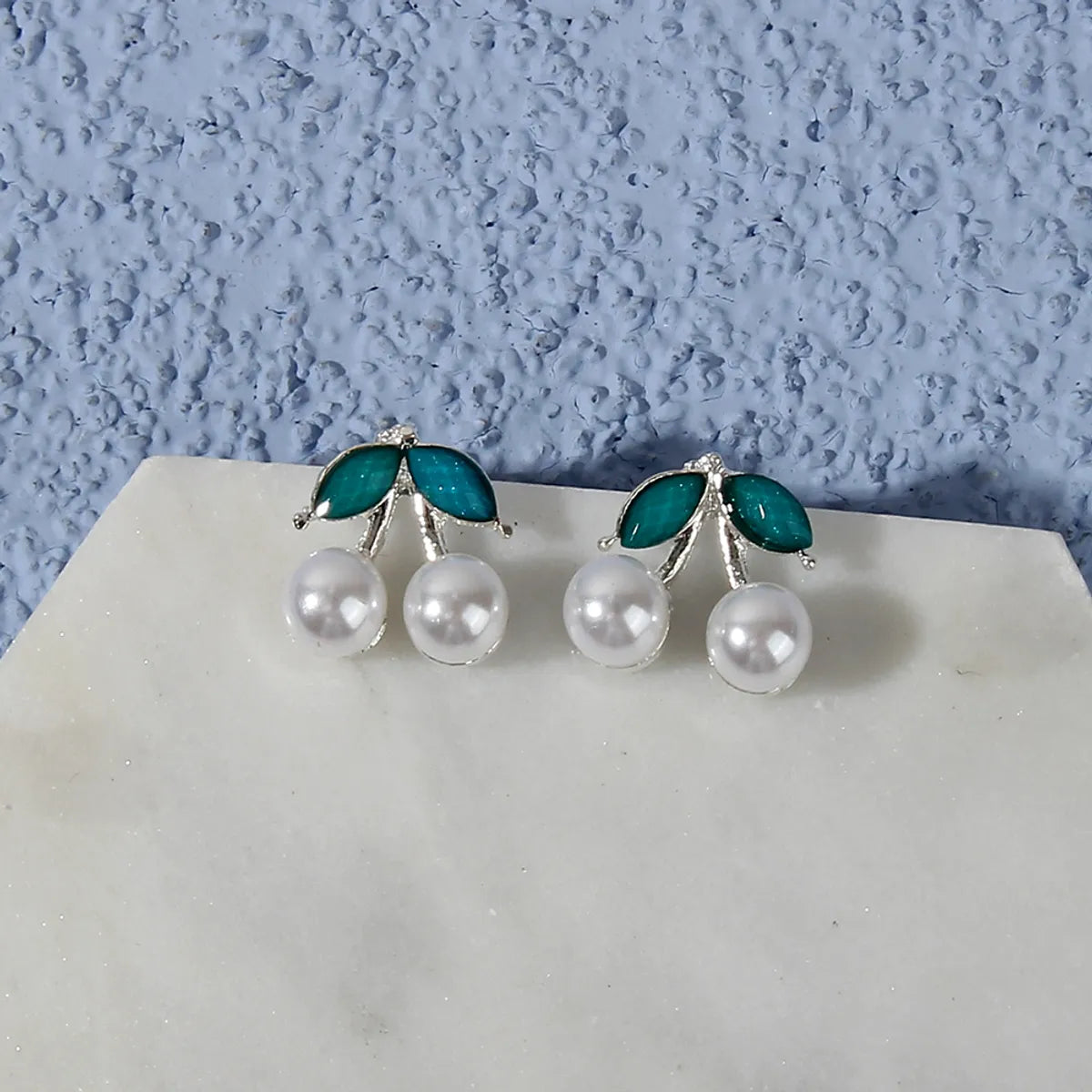 1 Pair Casual Sweet Pastoral Cherry Imitation Pearl Alloy Ear Studs