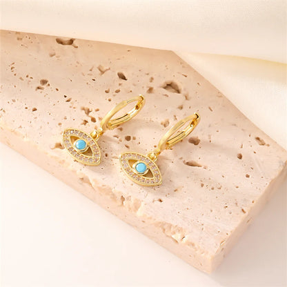 1 Pair Casual Sweet Simple Style Heart Shape Plating Inlay Stainless Steel Zircon Drop Earrings