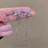 1 Pair Casual Sweet Simple Style U Shape Heart Shape Bow Knot Beaded Enamel Inlay Alloy Rhinestones Pearl Drop Earrings