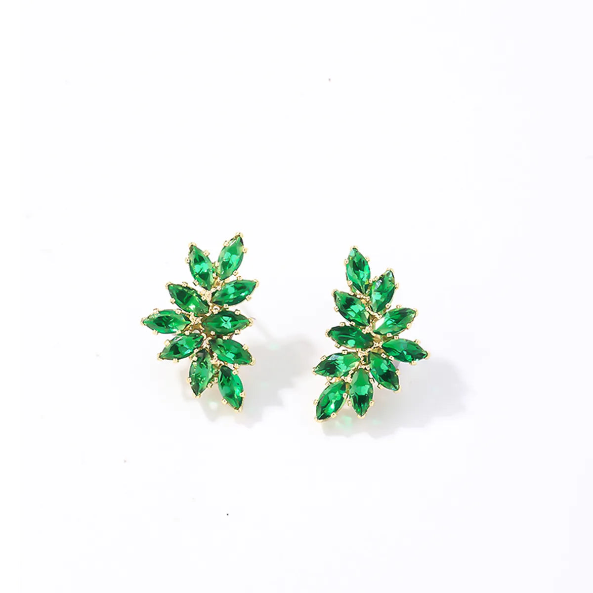 1 Pair Casual Sweet Water Droplets Flower Plating Inlay Copper Zircon Gold Plated Ear Studs