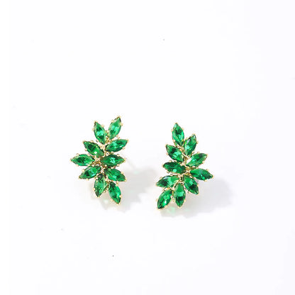 1 Pair Casual Sweet Water Droplets Flower Plating Inlay Copper Zircon Gold Plated Ear Studs