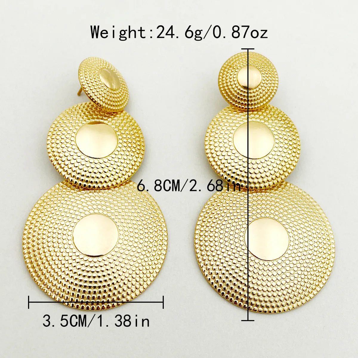 1 Pair Casual Tropical Classic Style Round Patchwork Plating Three-Dimensional 304 Stainless Steel Gold Plated Drop Earrings