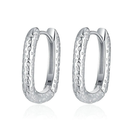 1 Pair Casual U Shape Plating Sterling Silver White Gold Plated Earrings