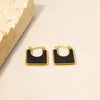 1 Pair Casual U Shape Titanium Steel Plating Inlay Shell 18k Gold Plated Hoop Earrings