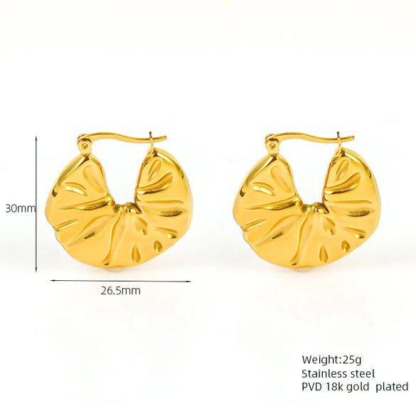 1 Pair Casual Vacation Beach Scallop Heart Shape Bow Knot 304 Stainless Steel 18K Gold Plated Earrings Ear Studs