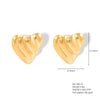 1 Pair Casual Vacation Beach Scallop Heart Shape Bow Knot 304 Stainless Steel 18K Gold Plated Earrings Ear Studs