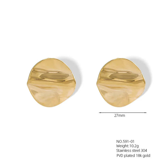 1 Pair Casual Vacation Beach Scallop Heart Shape Bow Knot 304 Stainless Steel 18K Gold Plated Earrings Ear Studs