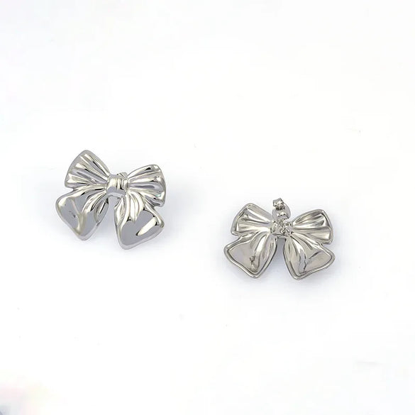 1 Pair Casual Vacation Beach Scallop Heart Shape Bow Knot 304 Stainless Steel 18K Gold Plated Earrings Ear Studs